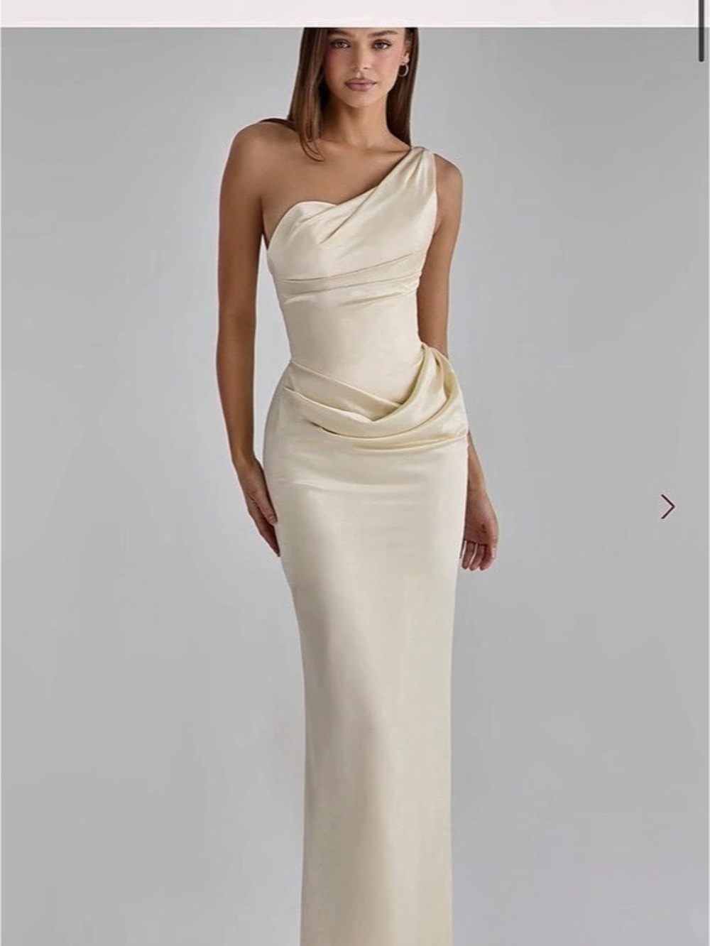 House of CB Caprice One-Shoulder Satin Maxi Dress One-Shoulder Maxi Dress in - Picture 2 of 4